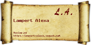 Lampert Alexa névjegykártya